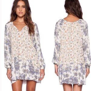 Free People Lucky Loosie Honeysuckle Tunic Mini Dress Small Cottagecore Peasant